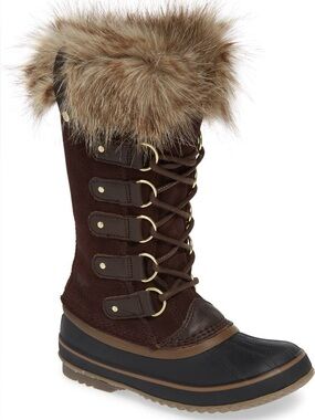 Women’s 10 Sorel Joan of Arctic Brown Black Waterproof Snow Boot
